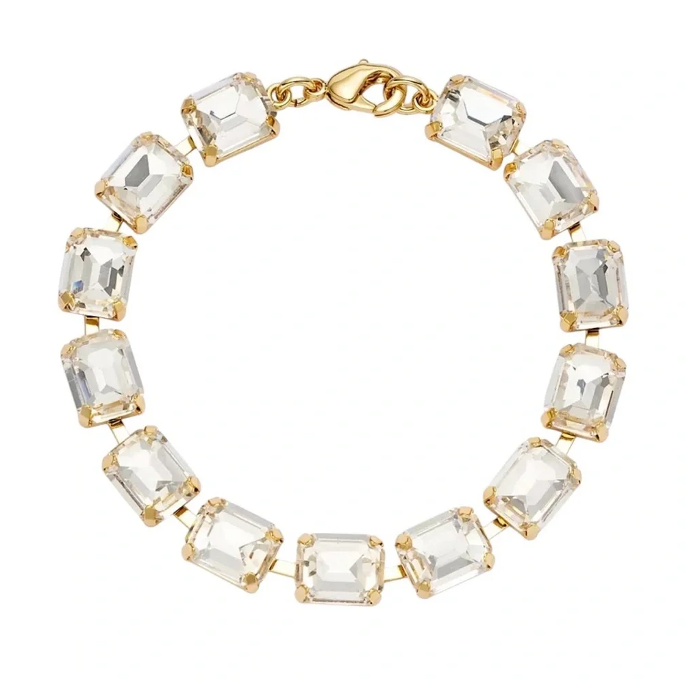 AQUA‎ x Wicked Clear Stone Tennis Bracelet in 14K Gold Plated NWT